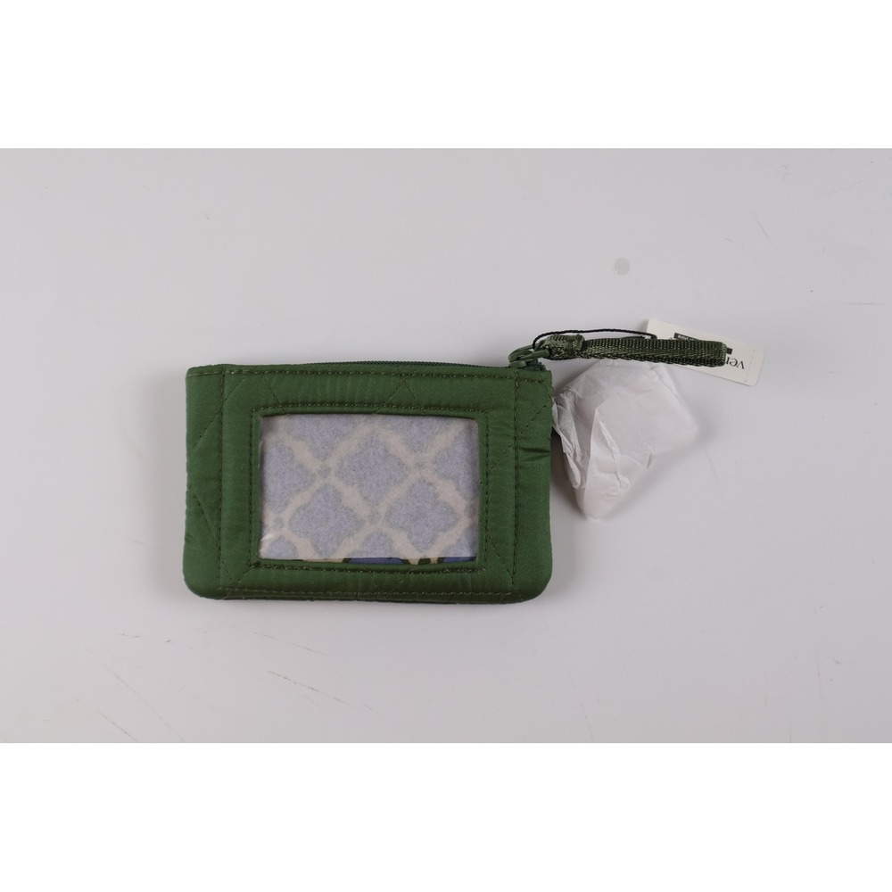 Vera Bradley Zip ID Case Pearlized Cedar Green Quilted NWT
